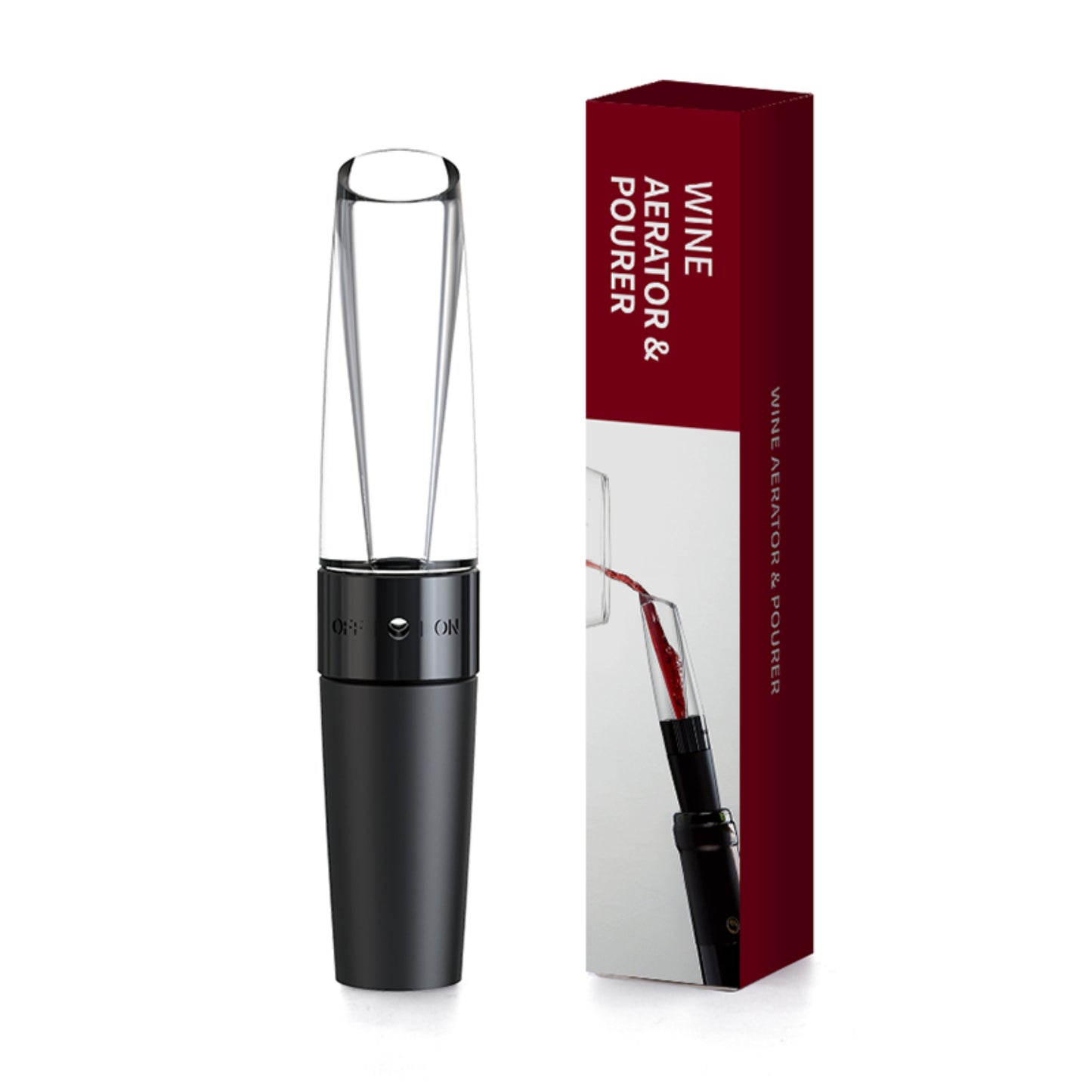 ANNIVERS [2 PACK] Wine Aerator Pourer Wine Decanter Aerating Spout Wine Breather, Switch ON/OFF Instantly Aerating No Drip No Splash Enhance Bouquet Rich Bubbles for Red & White Wines, Aérateur de Vin