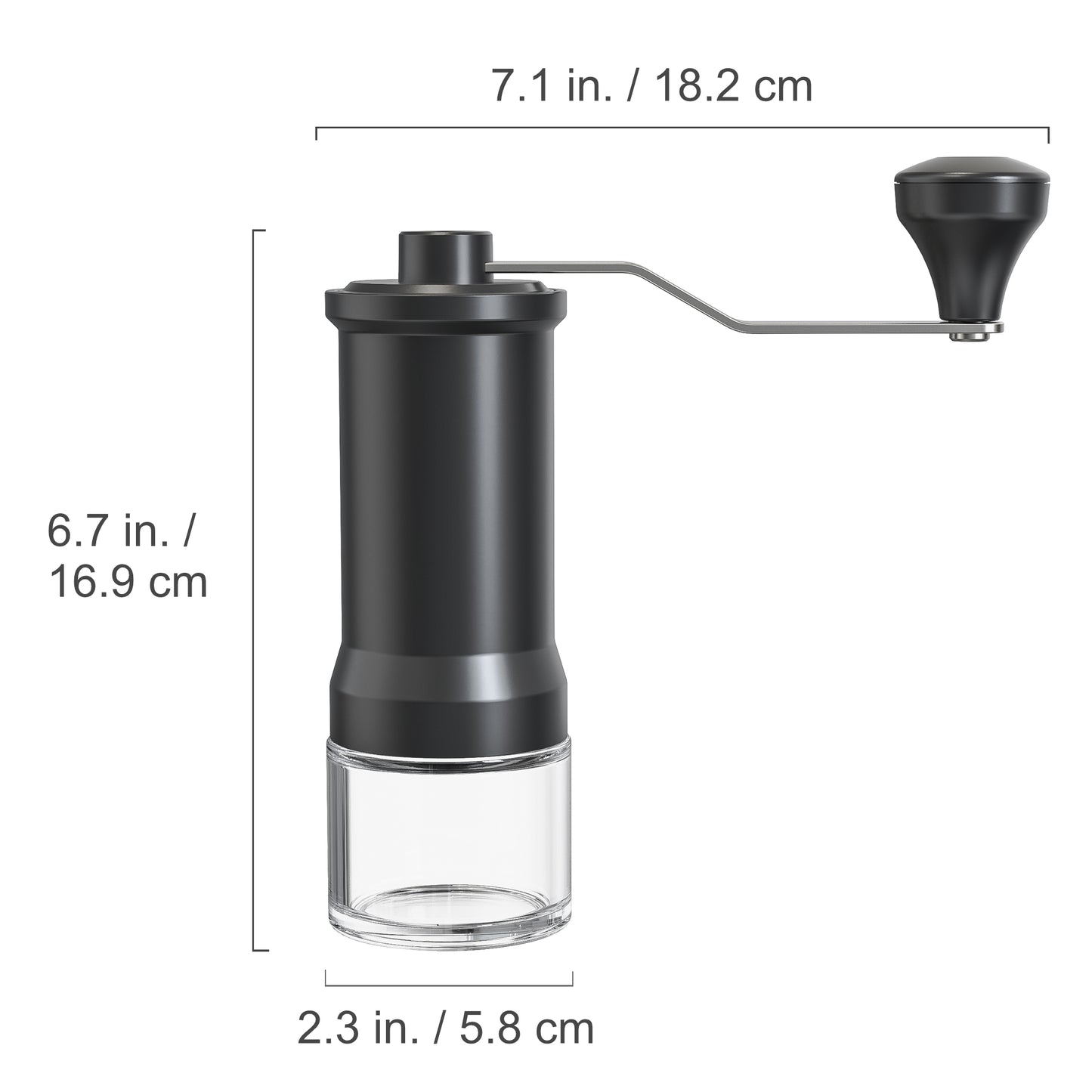 ANNIVERS Manual Coffee Grinder Hand Coffee Bean Grinder Burr Grinder, Adjustable Coarseness Ceramic Burr Glass Jar Stainless Steel Crank Brush, for Espresso French Press Drip, Moulin à Café Manuel